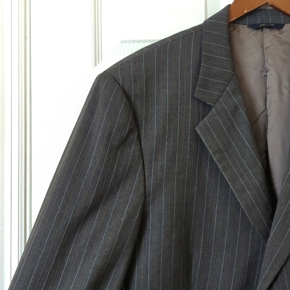 Brooks Brothers Preppy Classic Fit Pinstriped Wool Blazer Jacket Dark Gray 46/41 - Picture 4 of 16